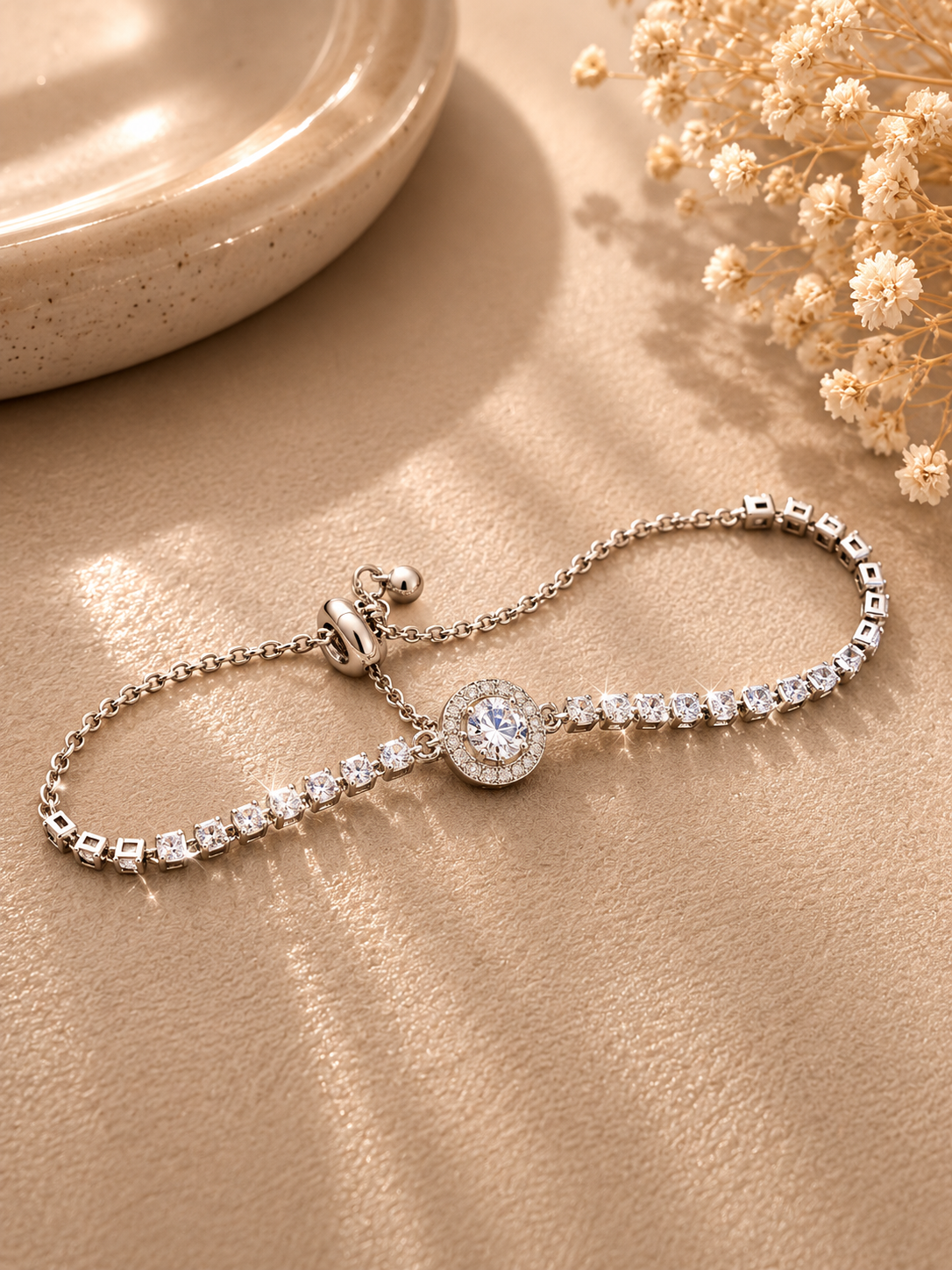 Diamond Halo Bracelet